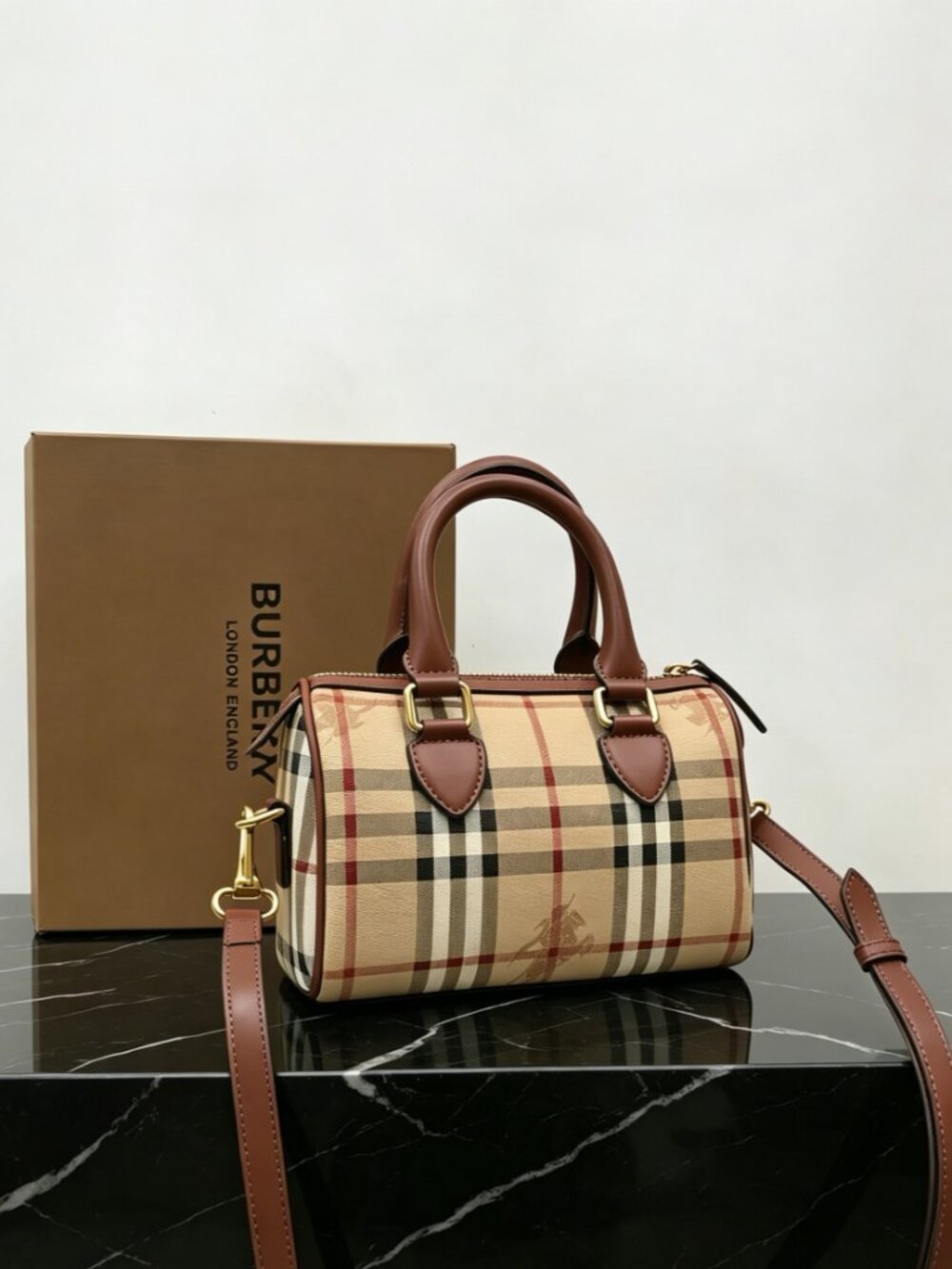 Burberry Mini Check Bowling Bag - Picture 6 of 6